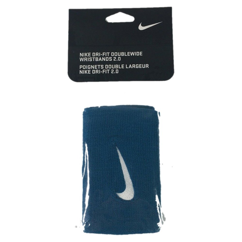 Nike Dri-Fit DoubleWide TENNIS Wristbands 2.0 Teal